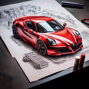 Alfa Romeo 4C Sketch