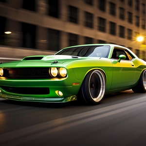 Groene Dodge-uitdager