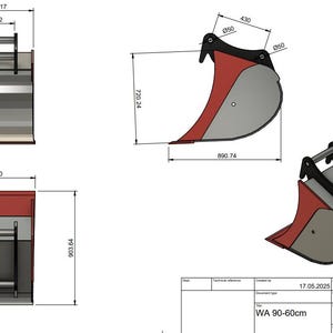Graafbak, 9 ton, TEKENING, DXF, LASERCUT