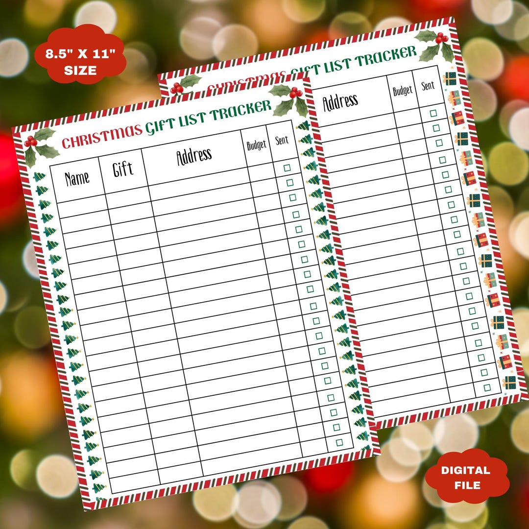 Christmas Gift List Tracker