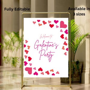 Willkommensschild für die Galentinstagparty xoxo