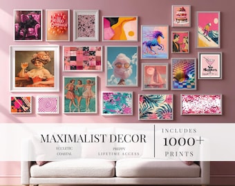1000+ Maximalist Wall Art Bundle Eclectic Wall Art Maximalist Home Decor Trendy Wall Art Trendy Prints, Preppy decor Coastal art