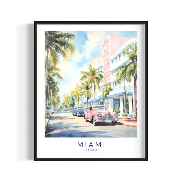 Miami | Digital Print | Travel Print | Wall Art | Home decor