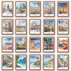 Set of 3 Travel Prints, Custom City Travel Posters, City poster prints, Travel Art Decor, Personalized Travel Art, Gallery wall print set