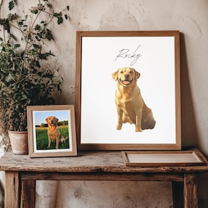 Custom Pet Portrait, Personalised Dog Illustration, Dog Cat Wall Art, Hand Drawn Pet, Pet Memorial Ideas, Digital, Pet Gift, Pet Art