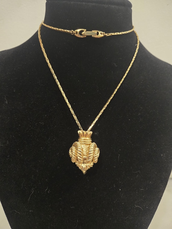 Monet goldtone Ram Necklace