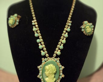 Verified D&E Juliana Cameo necklace and earrings set.
