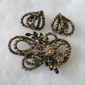 Repaired Weiss Brooch and Earring set