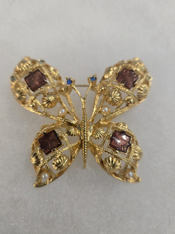 Vintage avon butterfly brooch - Gem