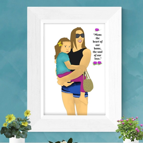 Mommy and daughter, Wall art, Muttertagsgeschenk, Mothers day gift,Mutter,Last minute mothers day gift,MUM Printable Art,Geburtstag,