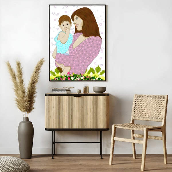 Mommy and Daughter WalllArt,Mothers Day Gift,Muttertagsgeschenk,Geburtstag, Last Minute Mothers Day Gift,Last Inute Mothers Day Gift,Mutter