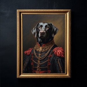 Lord Labrador | Renaissance Painting. Home decor gift. Animal Painting. Dog Portrait. Art print and poster. Pet Lovers. Pet Royal Portrait