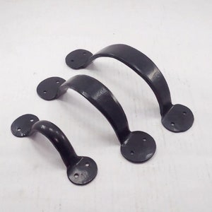 4 Pcs SET -Hand forged Ornate mild steel  handles for cabinets doors wardrobe window including Screws