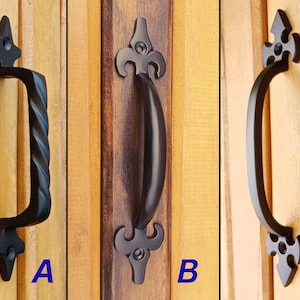 Rustic Cast Iron Pull Handles - Matte Black - Set of 20