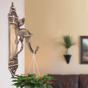 Antique Wall Hook for Planters - Vintage Style Plant Hanger – Decorative Parrots Hook Indoor/Outdoor Hanging Bracket – Handcrafted Cast Iron
