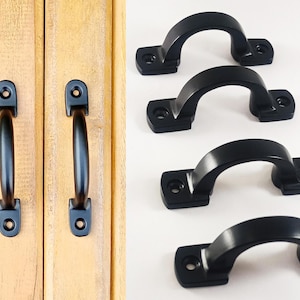 Rustic Cast Iron Drawer Pulls: Black Dresser Handle, 3-inch 4-Pack