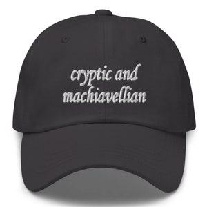 Cryptic And Machiavellian Hat | Embroidered Baseball, Trucker, Bucket, High-Pony Hats | 35 Colors Available | Eras | TS Fan