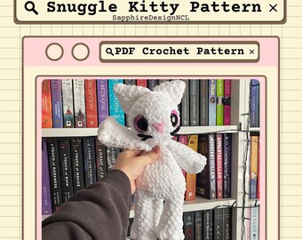 Snuggle Kitty Crochet Pattern | Amigurumi Cat Plushie PDF | Beginner Friendly Pattern