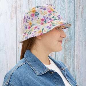 Floral Bucket Hat for Women - Summer Style, Beach Accessory, Festival Wear, Sun Hat, Spring Fashion, Gift for Her, All-over Floral print Hat