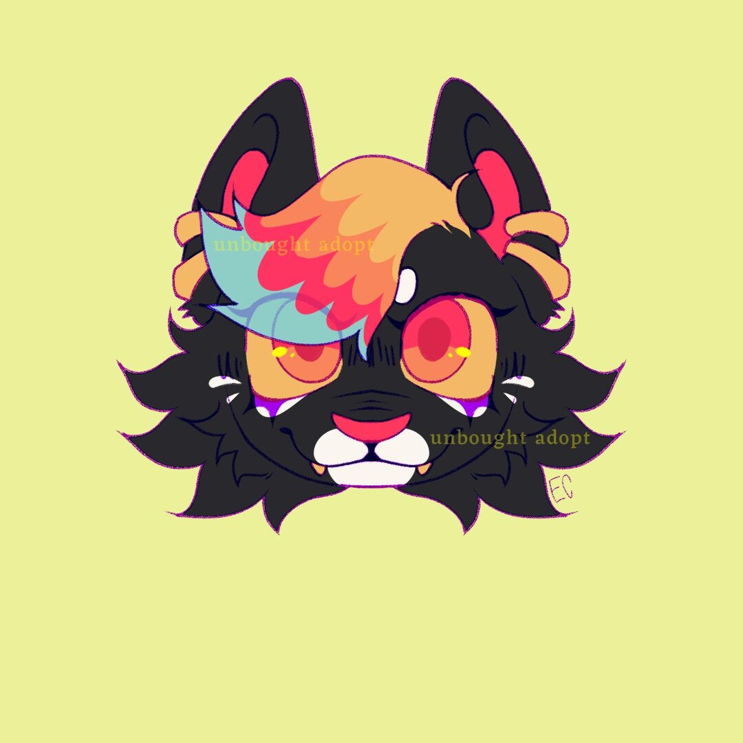 Colourful Funky Feline Cat Kitty Kitten Furry Anthro OC Individual