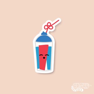 Cute Stickers Summer Blue Raspberry Slushee Sticker Vinyl stickers Laptop Sticker Phone Stickers Kawaii Stickers Hand Drawn Stickers