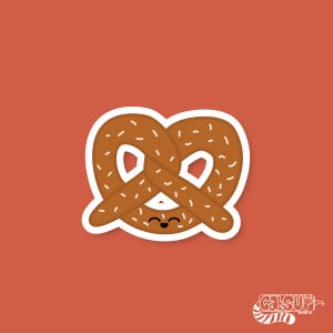 Süße Aufkleber Brezel Senf Hand gezeichnete Aufkleber Vinyl Aufkleber Laptop Aufkleber Telefon Aufkleber Kawaii Aufkleber Wasserdichter Aufkleber