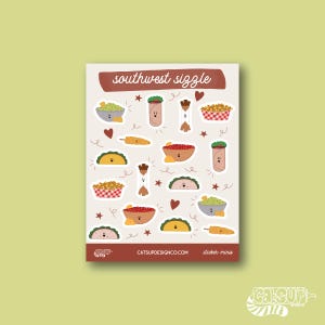 Planificateur d'autocollants mignons Feuille d'autocollants de cuisine mexicaine Autocollants en vinyle Autocollants pour ordinateur portable Autocollants pour téléphone Autocollants Kawaii Autocollant étanche Papeterie