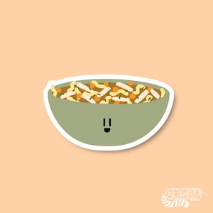 Stickers mignons Soupe poulet et nouilles Stickers dessinés à la main Stickers vinyle Stickers ordinateur portable Stickers téléphone Stickers kawaii Stickers imperméables