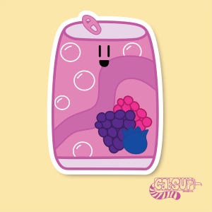 Süße Aufkleber gemischte Beeren Soda Aufkleber Hand gezeichnete Vinyl-Aufkleber Laptop Aufkleber Telefon Aufkleber Kawaii Aufkleber Wasserdichte Aufkleber