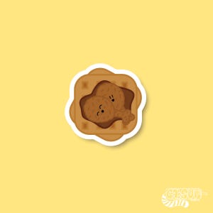 Pegatinas lindas Pegatinas de pollo y waffles dibujados a mano Pegatinas de vinilo Pegatinas para computadora portátil Pegatinas para teléfono Pegatinas Kawaii Pegatinas impermeables