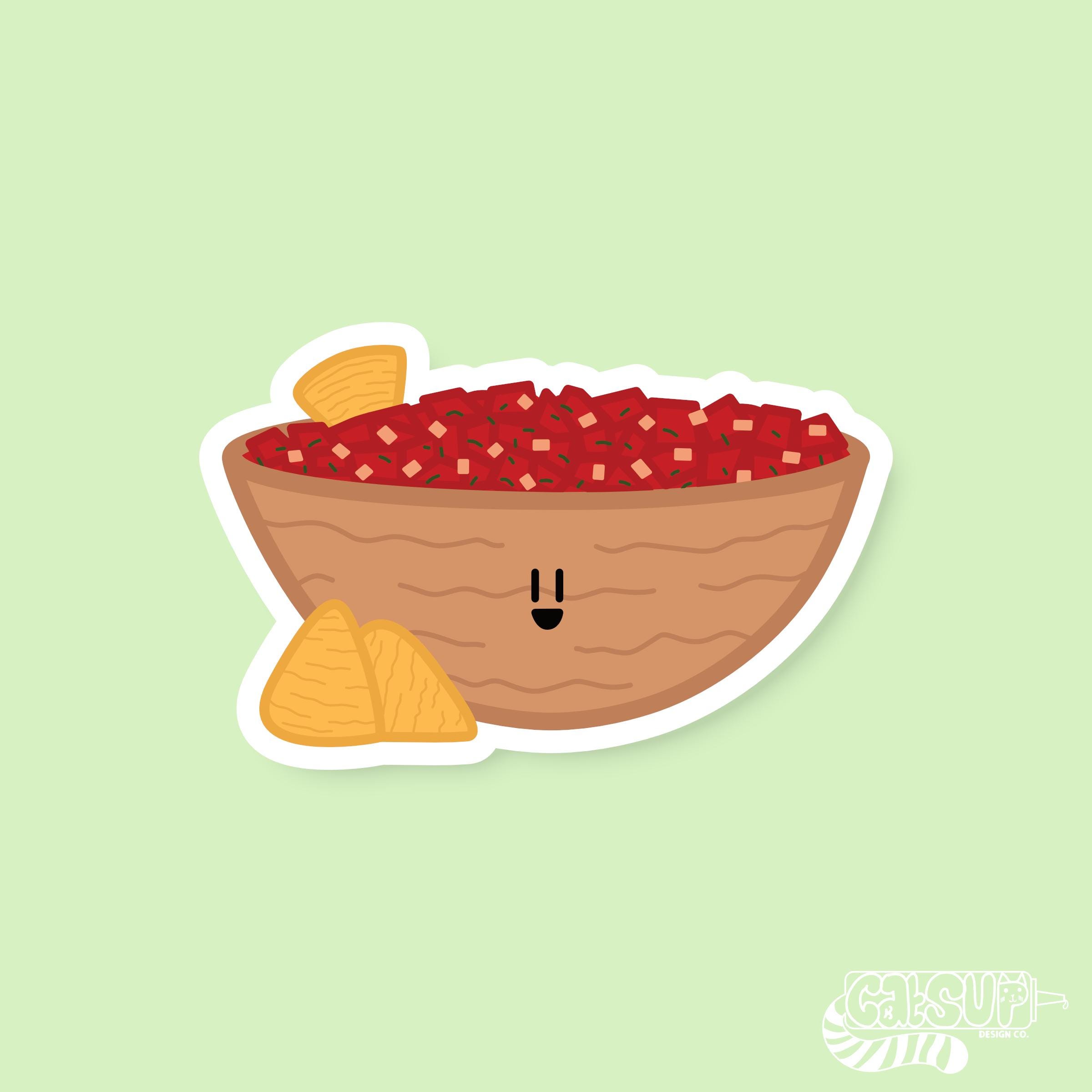 Kawaii Salsa Sticker: Hand-drawn Waterproof Vinyl Decal - Etsy