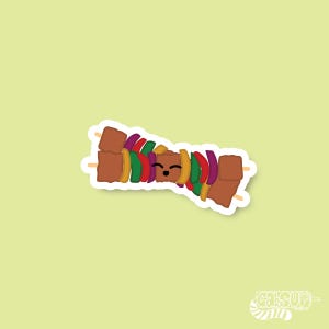 Adesivos fofos, espetinhos de verão, comida grelhada, adesivos de vinil, adesivos para laptop, adesivos para telefone, adesivos kawaii, adesivos desenhados à mão
