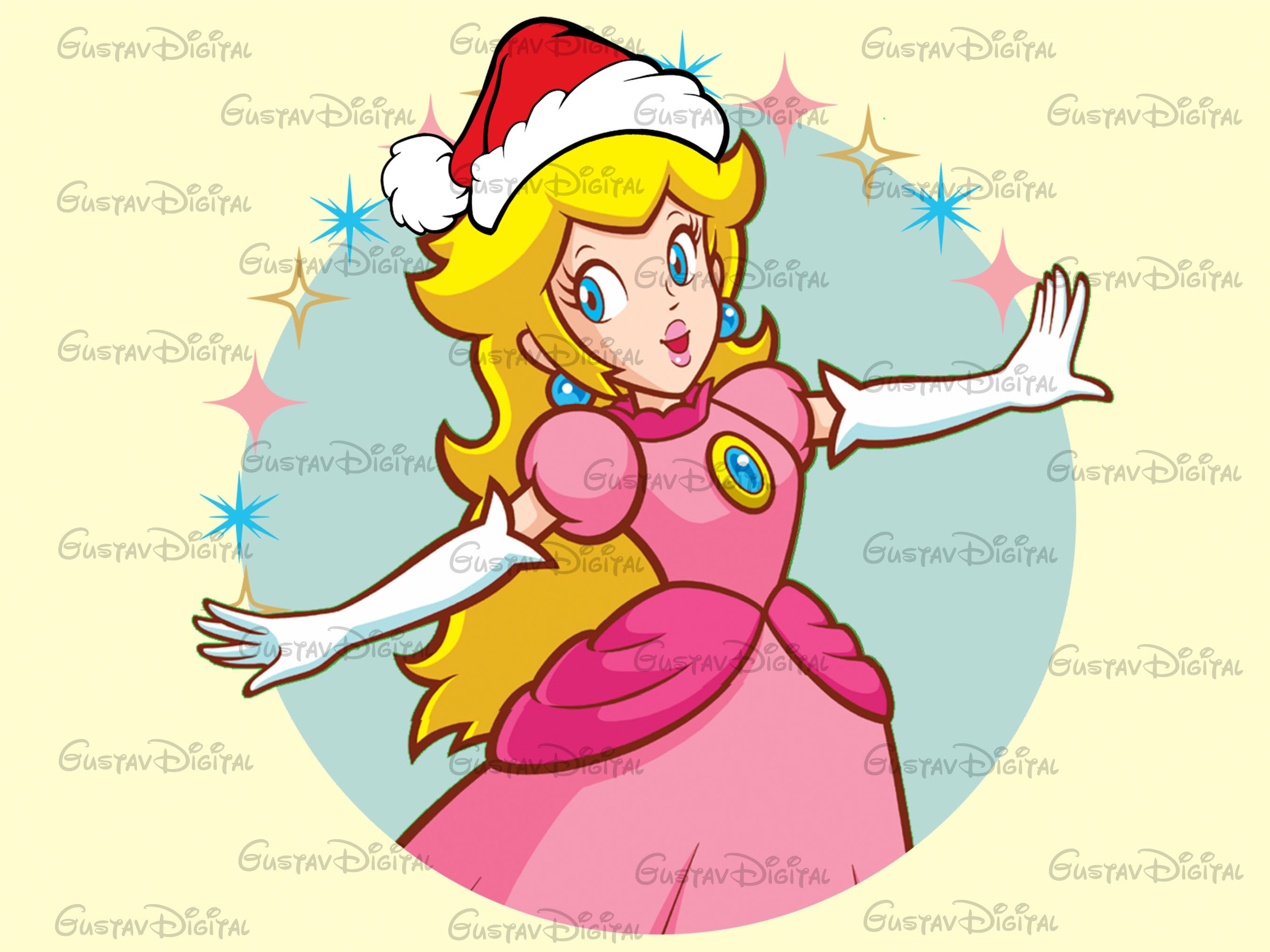 Princess Peach Christmas PNG Princess Peach Yoshi Mario Etsy