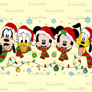 Mickey Mouse PNG, Mickey Mouse Friends, Mickey Mouse Family, Merry Christmas, Minnie Mouse, Goofy, Donald Duck, Pluto, Instant Fast Download