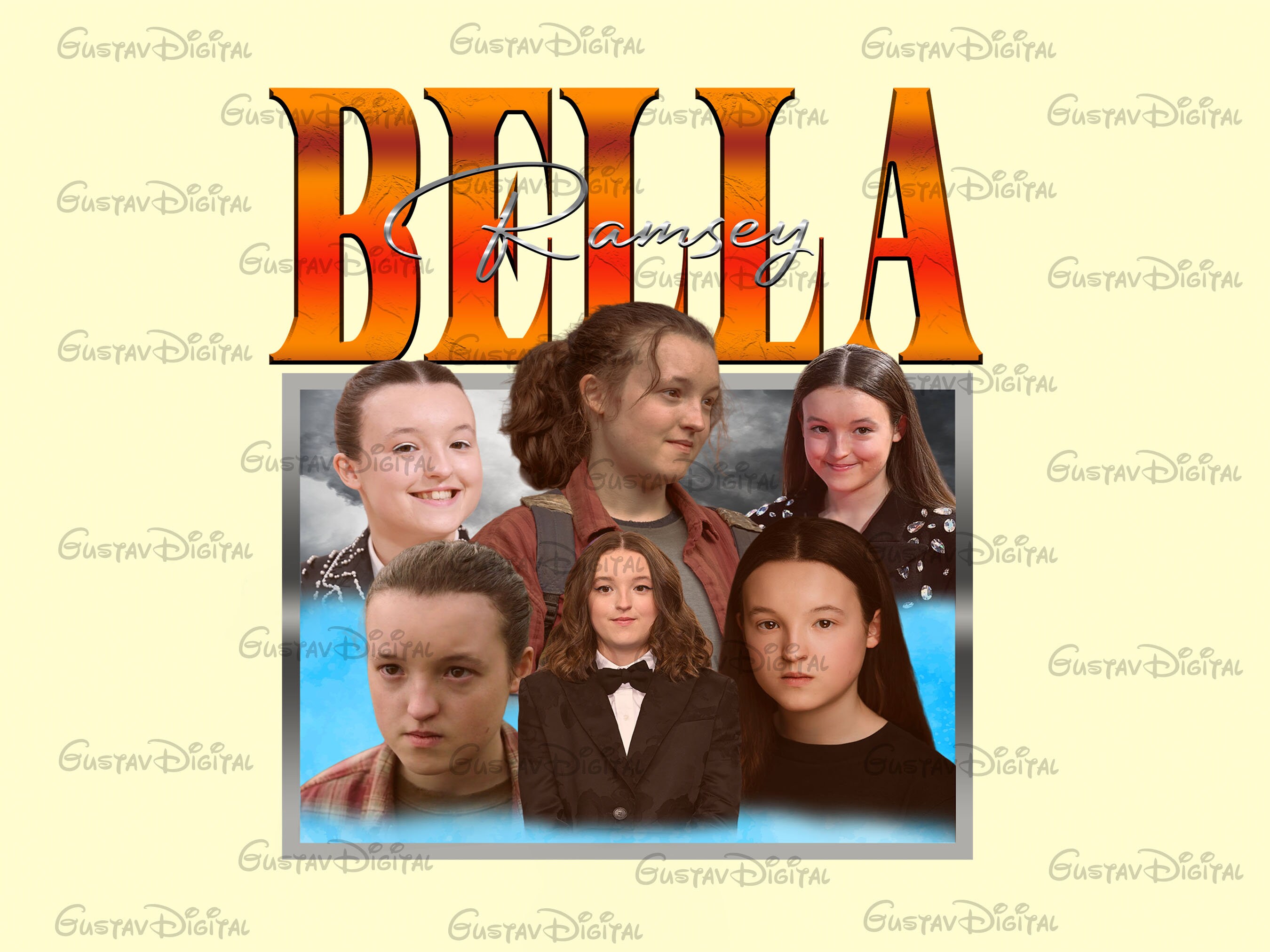 Bella Ramsey PNG, Bella Ramsey Retro Digital, Bella Ramsey Bootleg 90s