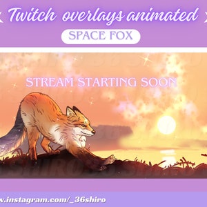 Space fox cute twitch overlay animated