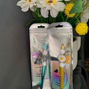 Bolígrafos con cuentas, bolígrafos personalizables, para despedidas de soltera y baby shower, profesores, artículos de calcetín y perfectos para todas las ocasiones.