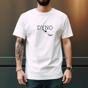 New &quot;Dyno&quot; Climbing Tee, Climbing Gear Shirt, Joke/Meme Shirt for Climb |Gift for Climbers, Fitness and Gym Shirt, Funny Rock Climbing Shirt