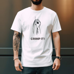 CRIMP Unisex Climbing Tee, Climbing Gear Shirt, Gift for Climbers, Fitness and Gym Shirt