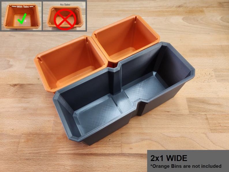 Ridgid 1.0 Pro Gear System Small Parts Bin (Oversized Replacement) 2x1 Bin (WIDE)