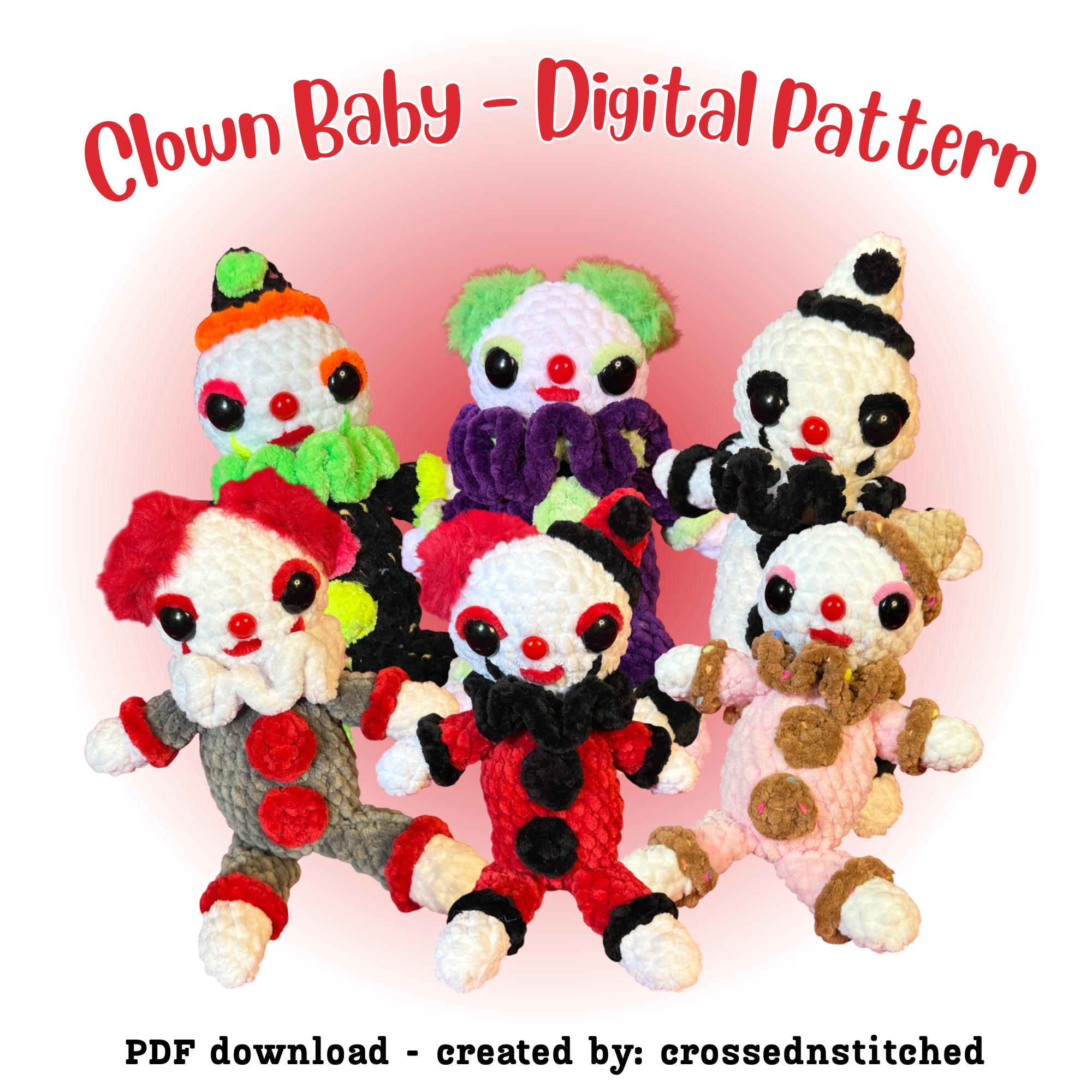 Baby Clown Plush Crochet Pattern