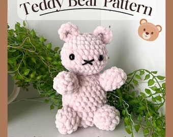 Patrón de osito de peluche a crochet: Amigurumi fácil (descarga digital)