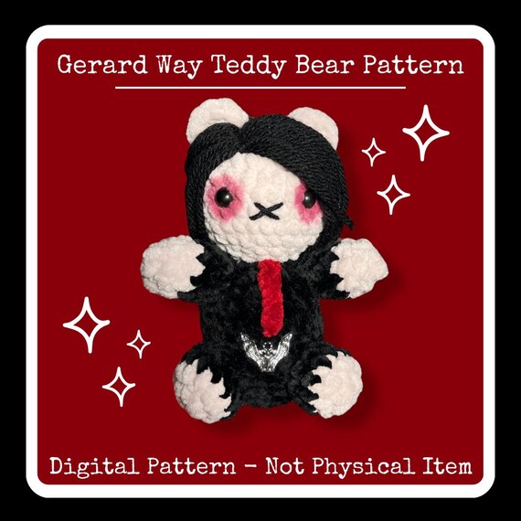 Gerard Way Crochet Teddy Bear Pattern: MCR Amigurumi (PDF Pattern)