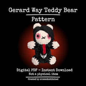 Wzór na szydełkowego misia Gerarda Waya: MCR Amigurumi (wzór w formacie PDF)