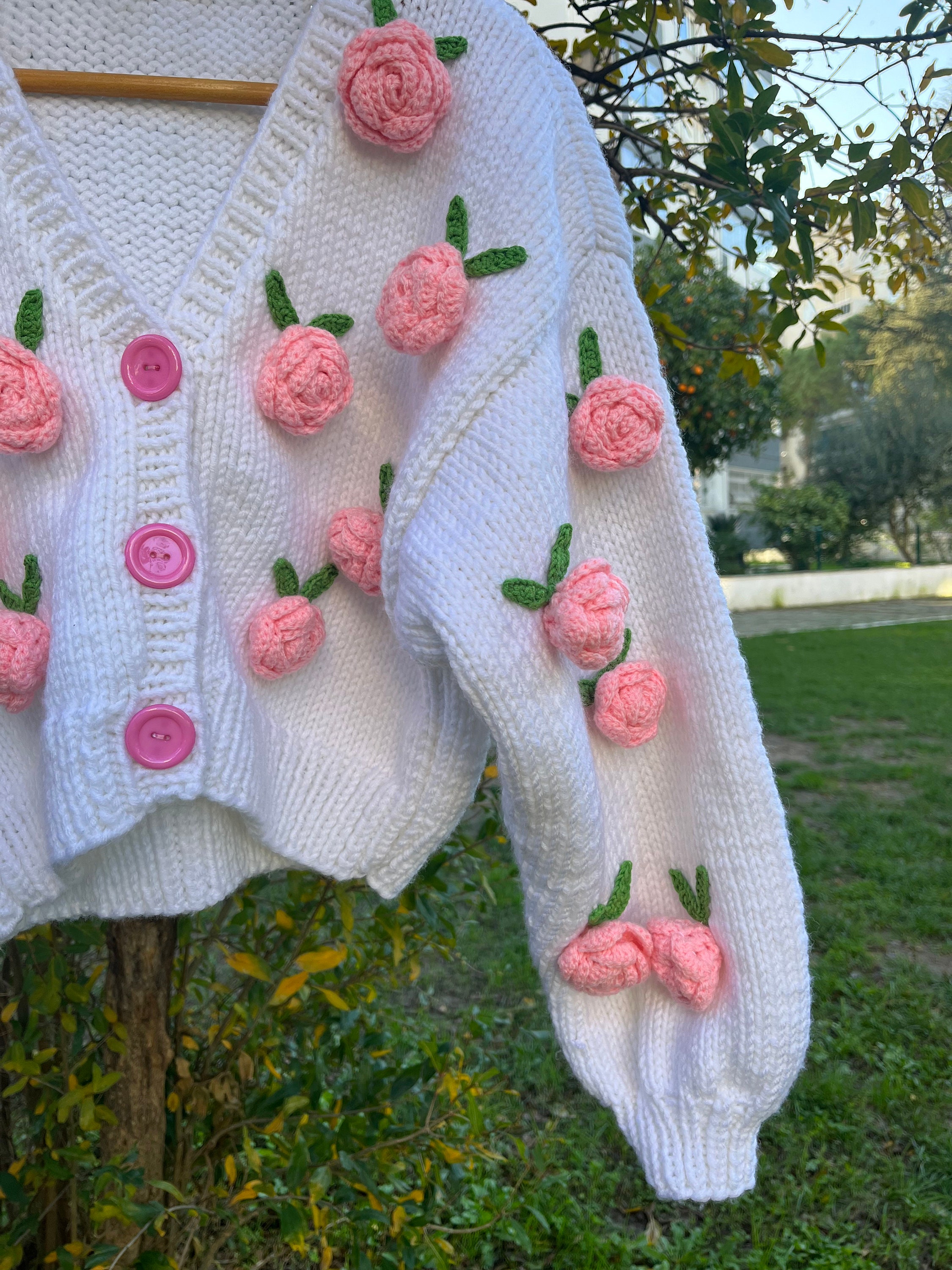 Cropped Hand Knit Angora Cardigan Angora Sweater for Women Soft