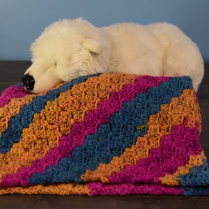 Crochet Preemie Blanket/Carseat Blanket Blue, Pink, and Ochre