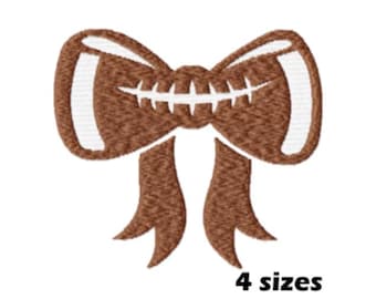 Football Bow Machine Embroidery Design, Gridiron Sports Team Bow Pattern, Digital Download