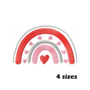 Heart Rainbow Embroidery Designs, Instant Download - 4 Sizes