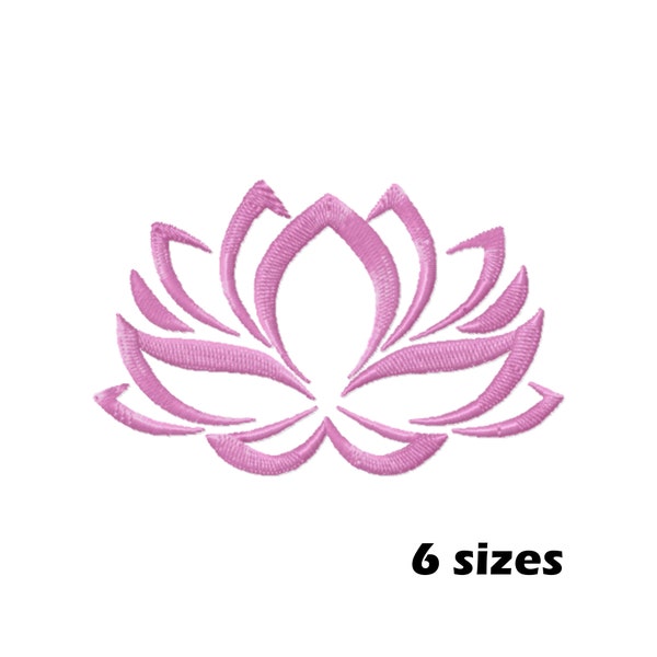 Lotus Blume Stickmuster, Instant Download - 6 Größen