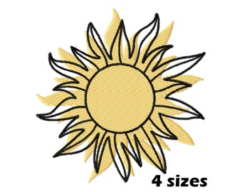 Boho Sun Embroidery Designs, Instant Download - 4 Sizes